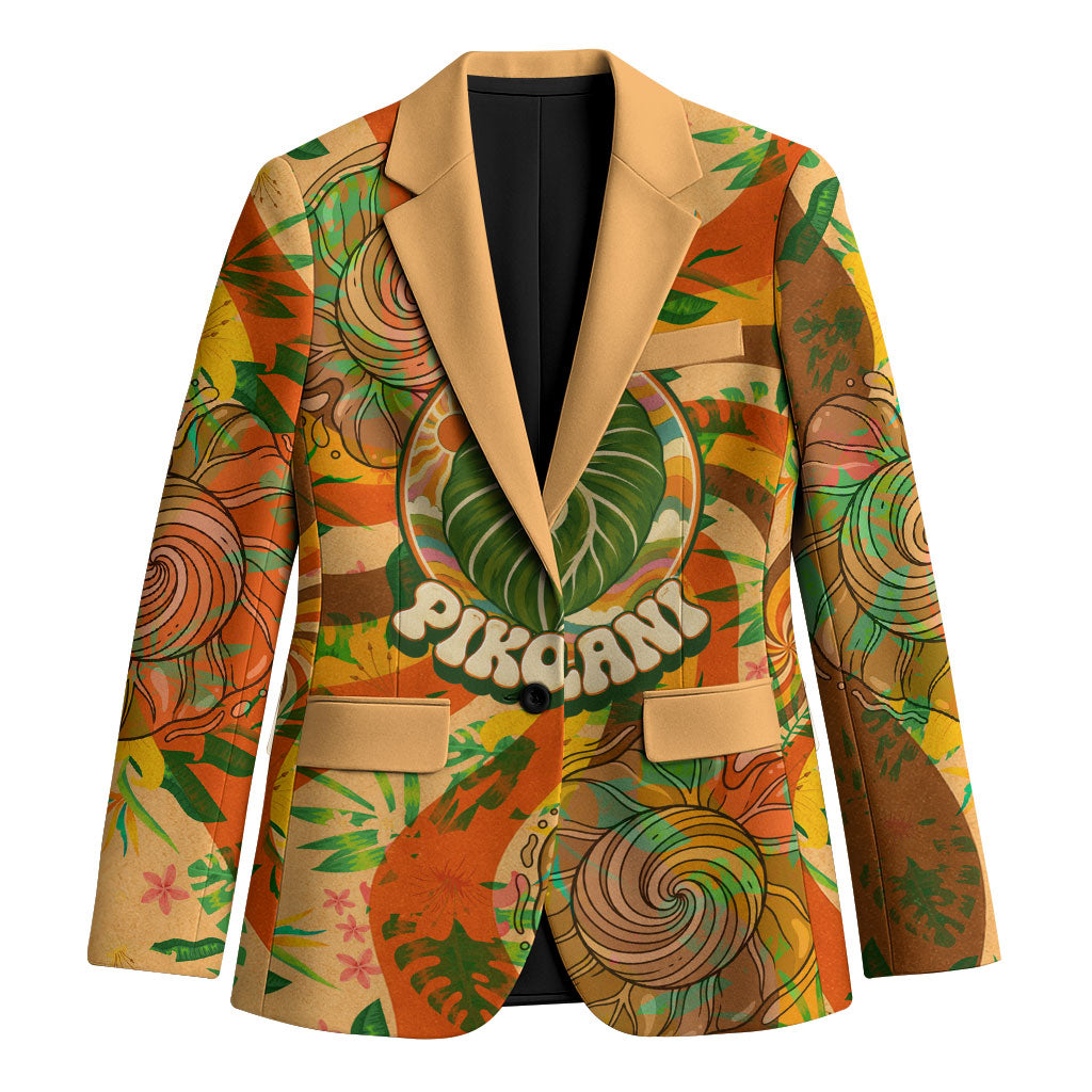 Hawaiian Piko Lani Cultivate I Ka Piko Aloha Blazer Retro Psychedelic Taro Leaf - Hibiscus Flowers