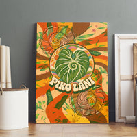 Hawaiian Piko Lani Cultivate I Ka Piko Aloha Canvas Wall Art Retro Psychedelic Taro Leaf - Hibiscus Flowers