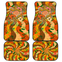 Hawaiian Piko Lani Cultivate I Ka Piko Aloha Car Mats Retro Psychedelic Taro Leaf - Hibiscus Flowers