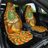 Hawaiian Piko Lani Cultivate I Ka Piko Aloha Car Seat Cover Retro Psychedelic Taro Leaf - Hibiscus Flowers