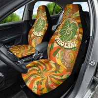 Hawaiian Piko Lani Cultivate I Ka Piko Aloha Car Seat Cover Retro Psychedelic Taro Leaf - Hibiscus Flowers