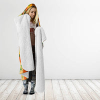 Hawaiian Piko Lani Cultivate I Ka Piko Aloha Hooded Blanket Retro Psychedelic Taro Leaf - Hibiscus Flowers