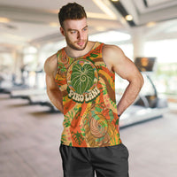 Hawaiian Piko Lani Cultivate I Ka Piko Aloha Men Tank Top Retro Psychedelic Taro Leaf - Hibiscus Flowers