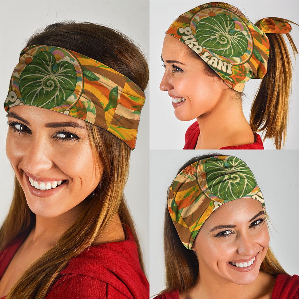 Hawaiian Piko Lani Cultivate I Ka Piko Aloha Neck Gaiter Retro Psychedelic Taro Leaf - Hibiscus Flowers