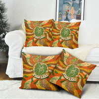 Hawaiian Piko Lani Cultivate I Ka Piko Aloha Pillow Cover Retro Psychedelic Taro Leaf - Hibiscus Flowers