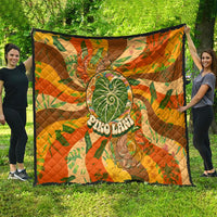 Hawaiian Piko Lani Cultivate I Ka Piko Aloha Quilt Retro Psychedelic Taro Leaf - Hibiscus Flowers
