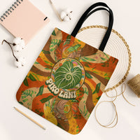 Hawaiian Piko Lani Cultivate I Ka Piko Aloha Tote Bag Retro Psychedelic Taro Leaf - Hibiscus Flowers
