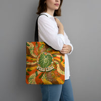 Hawaiian Piko Lani Cultivate I Ka Piko Aloha Tote Bag Retro Psychedelic Taro Leaf - Hibiscus Flowers