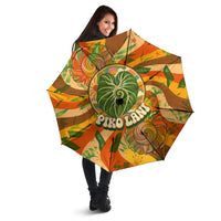 Hawaiian Piko Lani Cultivate I Ka Piko Aloha Umbrella Retro Psychedelic Taro Leaf - Hibiscus Flowers