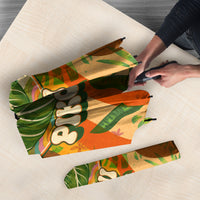Hawaiian Piko Lani Cultivate I Ka Piko Aloha Umbrella Retro Psychedelic Taro Leaf - Hibiscus Flowers