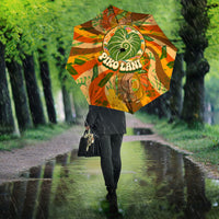 Hawaiian Piko Lani Cultivate I Ka Piko Aloha Umbrella Retro Psychedelic Taro Leaf - Hibiscus Flowers