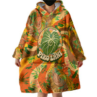 Hawaiian Piko Lani Cultivate I Ka Piko Aloha Wearable Blanket Hoodie Retro Psychedelic Taro Leaf - Hibiscus Flowers