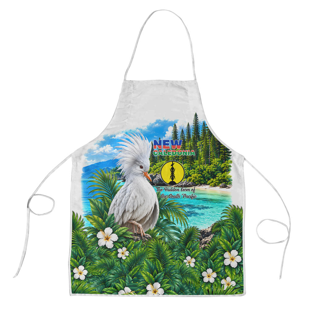New Caledonia Kagu Bird Nature Apron South Pacific Hidden Gem Tropical Landscape TS04 Green White - Polynesian Pride