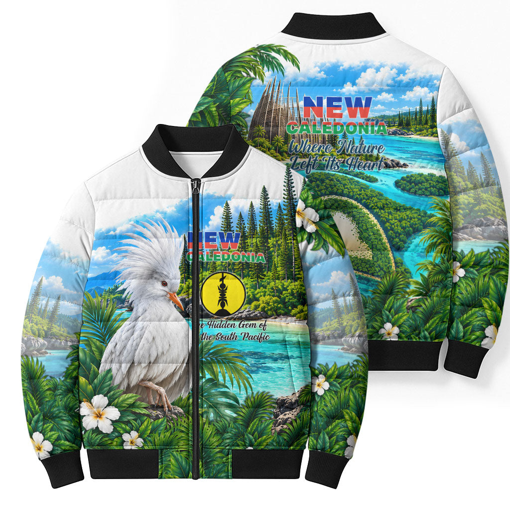 New Caledonia Kagu Bird Nature Bomber Puffer Jacket South Pacific Hidden Gem Tropical Landscape TS04 - Polynesian Pride