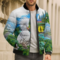 New Caledonia Kagu Bird Nature Bomber Puffer Jacket South Pacific Hidden Gem Tropical Landscape TS04 - Polynesian Pride