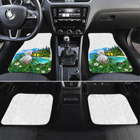 New Caledonia Kagu Bird Nature Car Mats South Pacific Hidden Gem Tropical Landscape TS04 Set 4pcs Green White - Polynesian Pride
