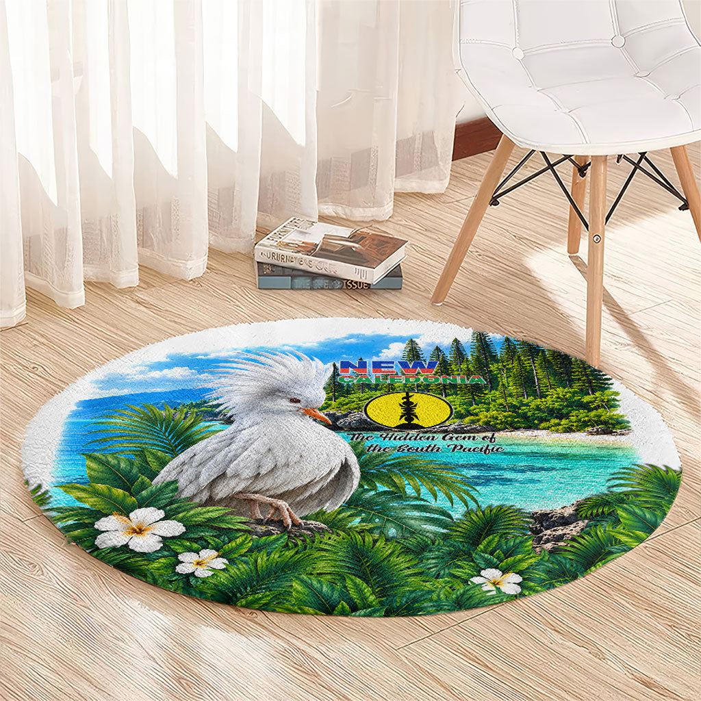 New Caledonia Kagu Bird Nature Round Carpet South Pacific Hidden Gem Tropical Landscape TS04 - Polynesian Pride