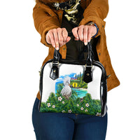 New Caledonia Kagu Bird Nature Shoulder Handbag South Pacific Hidden Gem Tropical Landscape TS04 One Size Green White - Polynesian Pride