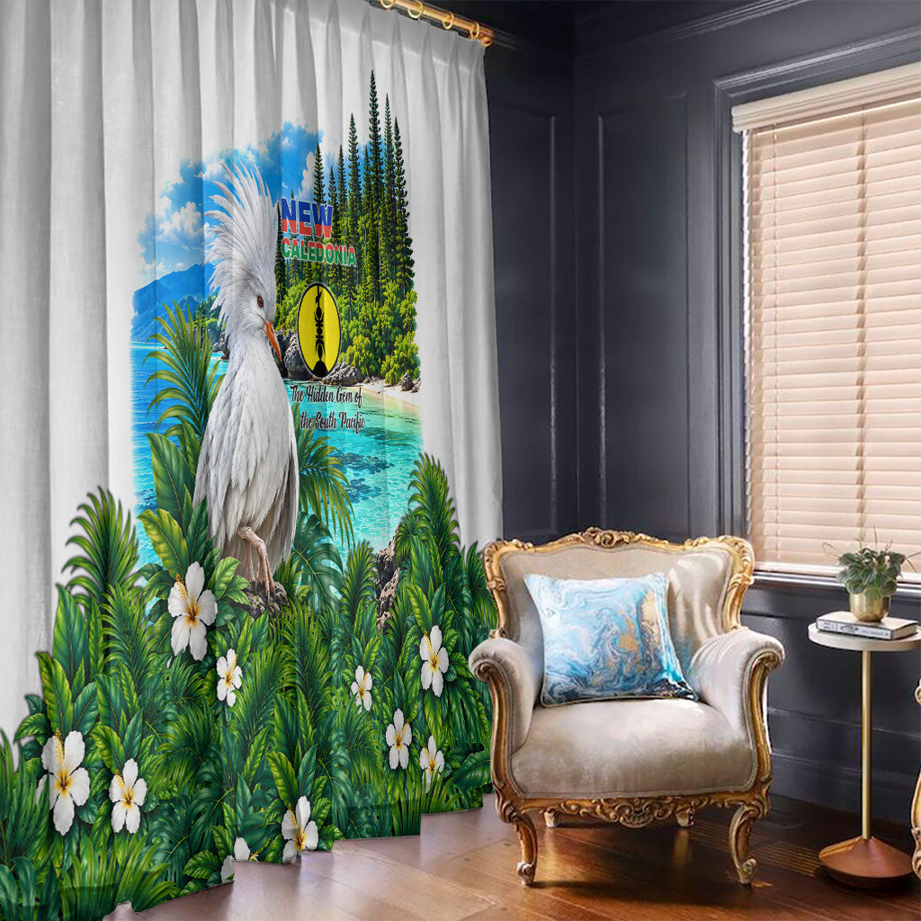 New Caledonia Kagu Bird Nature Window Curtain South Pacific Hidden Gem Tropical Landscape TS04 - Polynesian Pride