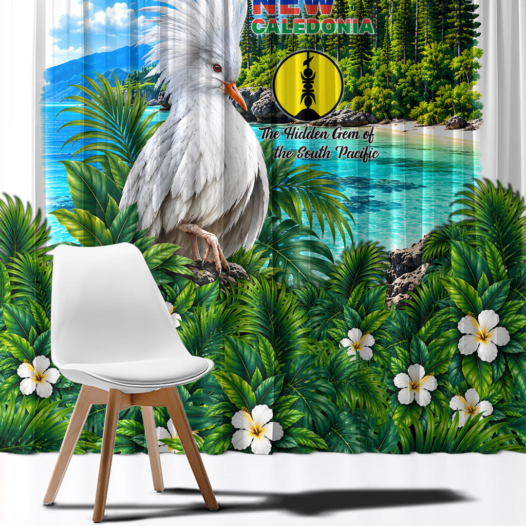 New Caledonia Kagu Bird Nature Window Curtain South Pacific Hidden Gem Tropical Landscape TS04 - Polynesian Pride