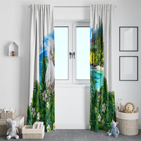 New Caledonia Kagu Bird Nature Window Curtain South Pacific Hidden Gem Tropical Landscape TS04 - Polynesian Pride