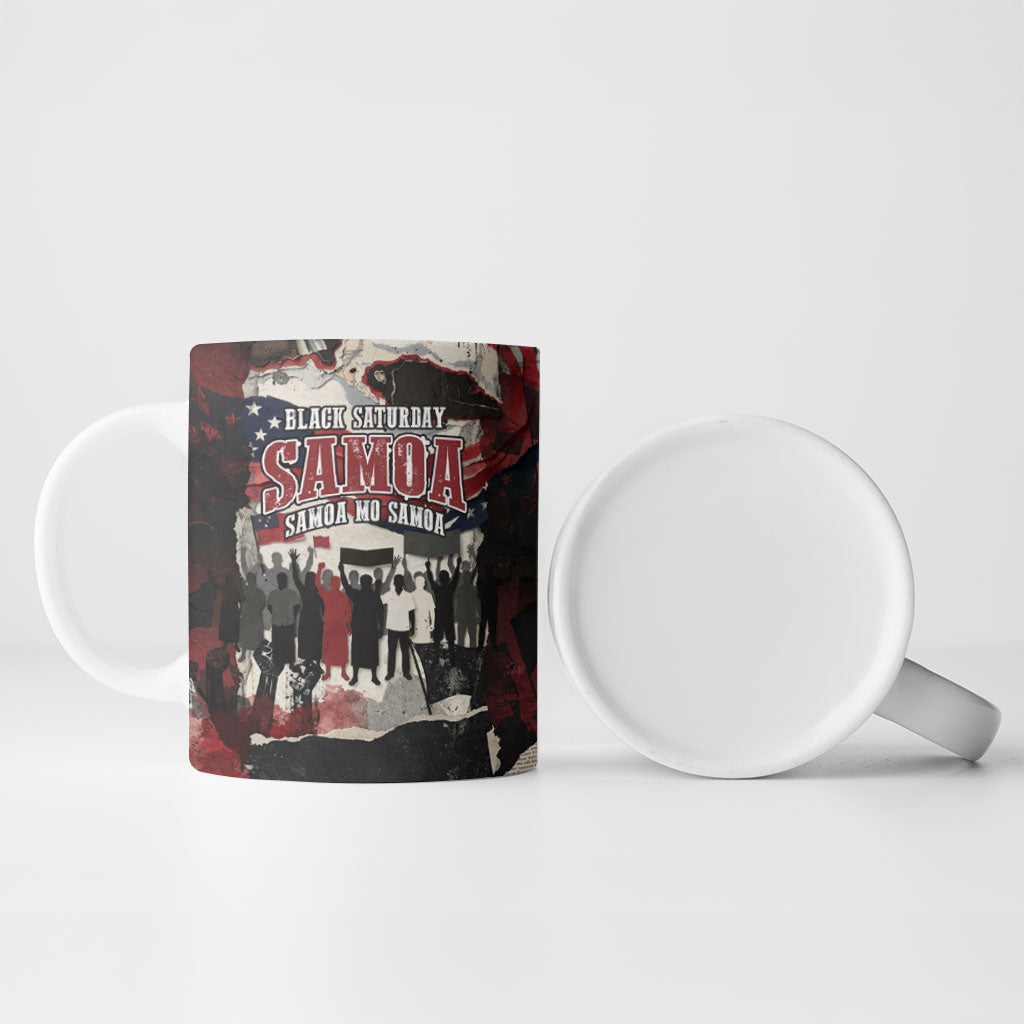 Samoa Black Saturday 1929 Ceramic Mug Mau Movement Vintage Newspaper Grunge Polynesian