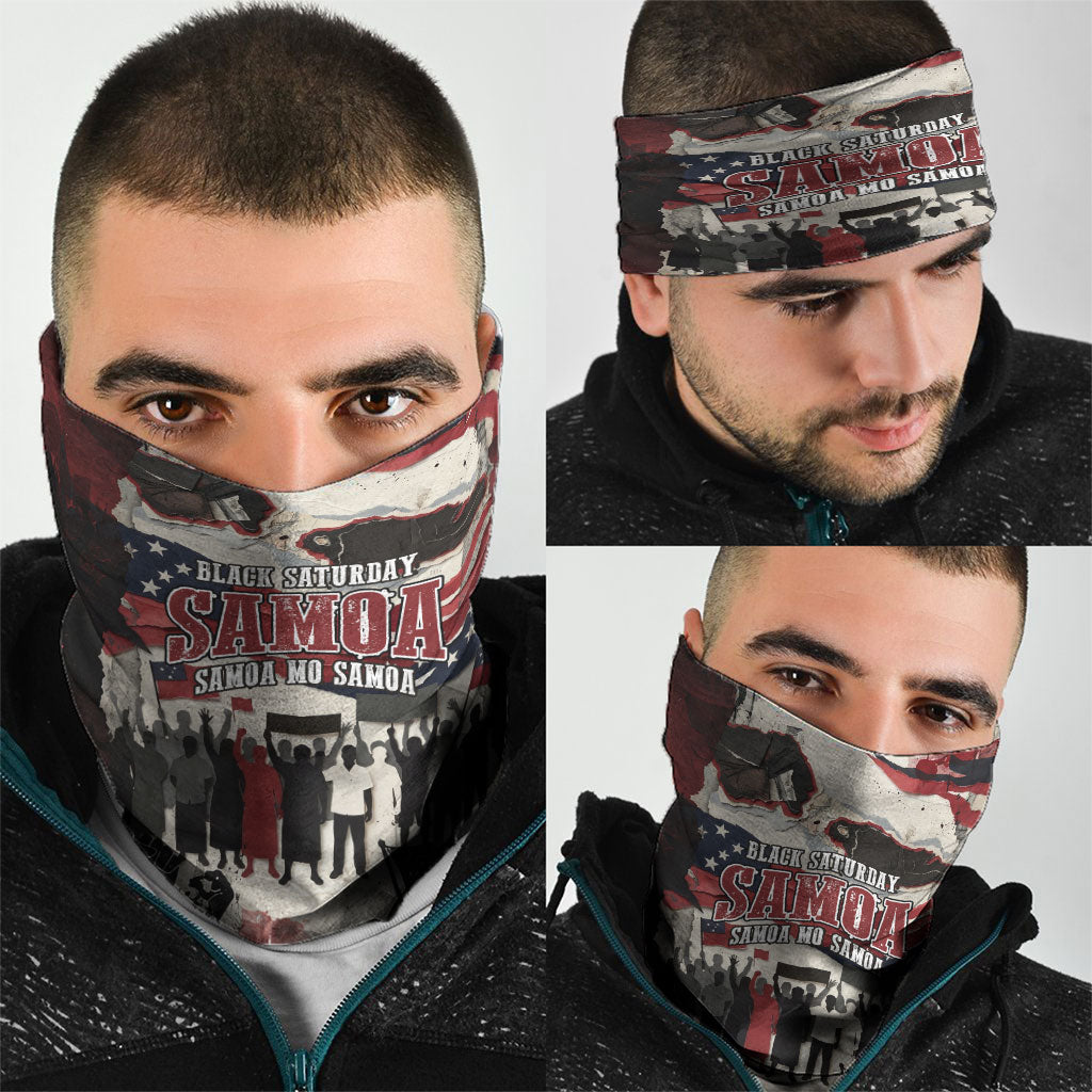 Samoa Black Saturday 1929 Neck Gaiter Mau Movement Vintage Newspaper Grunge Polynesian TS04 - Polynesian Pride