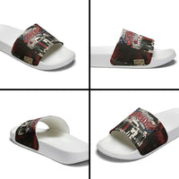 Samoa Black Saturday 1929 Slide Sandals Mau Movement Vintage Newspaper Grunge Polynesian