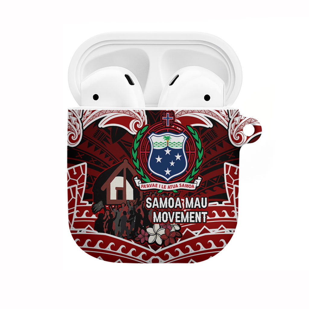Samoa Black Saturday Mau Movement AirPods Case Polynesian Tribal Pattern Coat Of Arms Graphic Art