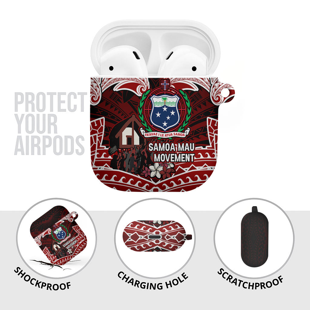 Samoa Black Saturday Mau Movement AirPods Case Polynesian Tribal Pattern Coat Of Arms Graphic Art TS04 - Polynesian Pride