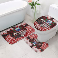Samoa Black Saturday Mau Movement Bathroom Set Polynesian Tribal Pattern Coat Of Arms Graphic Art