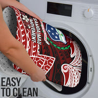 Samoa Black Saturday Mau Movement Bathroom Set Polynesian Tribal Pattern Coat Of Arms Graphic Art