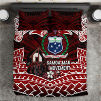 Samoa Black Saturday Mau Movement Bedding Set Polynesian Tribal Pattern Coat Of Arms Graphic Art