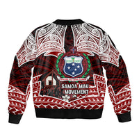 Samoa Black Saturday Mau Movement Bomber Jacket Polynesian Tribal Pattern Coat Of Arms Graphic Art