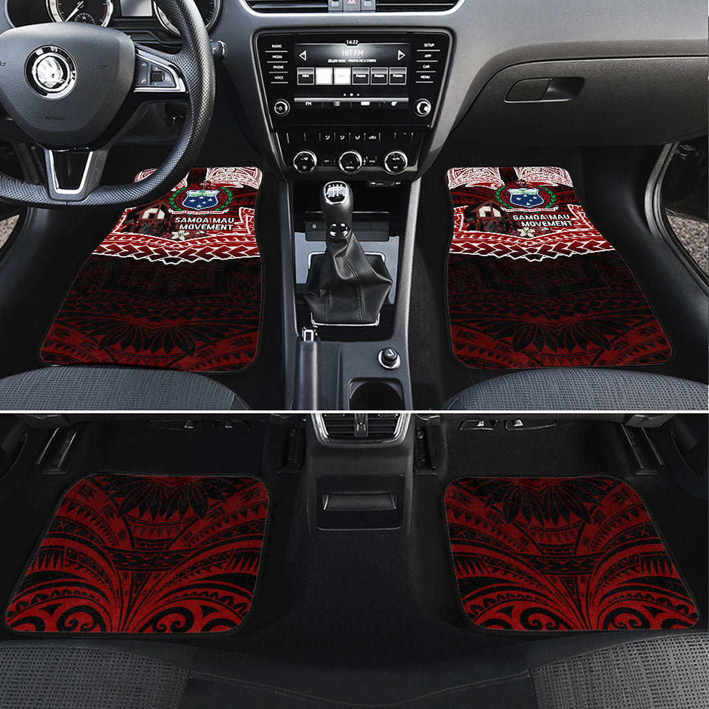 Samoa Black Saturday Mau Movement Car Mats Polynesian Tribal Pattern Coat Of Arms Graphic Art