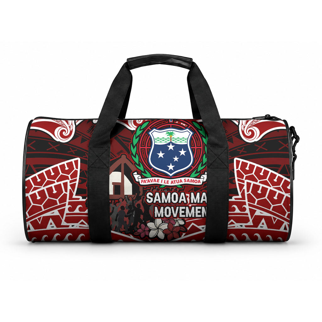 Samoa Black Saturday Mau Movement Duffle Bag Polynesian Tribal Pattern Coat Of Arms Graphic Art
