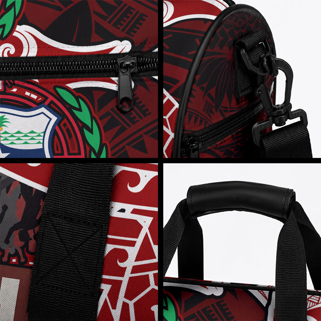 Samoa Black Saturday Mau Movement Duffle Bag Polynesian Tribal Pattern Coat Of Arms Graphic Art