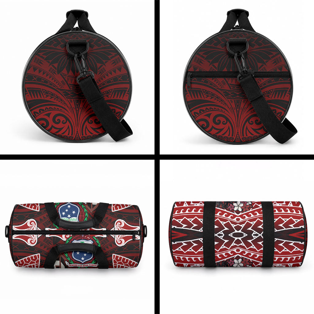 Samoa Black Saturday Mau Movement Duffle Bag Polynesian Tribal Pattern Coat Of Arms Graphic Art