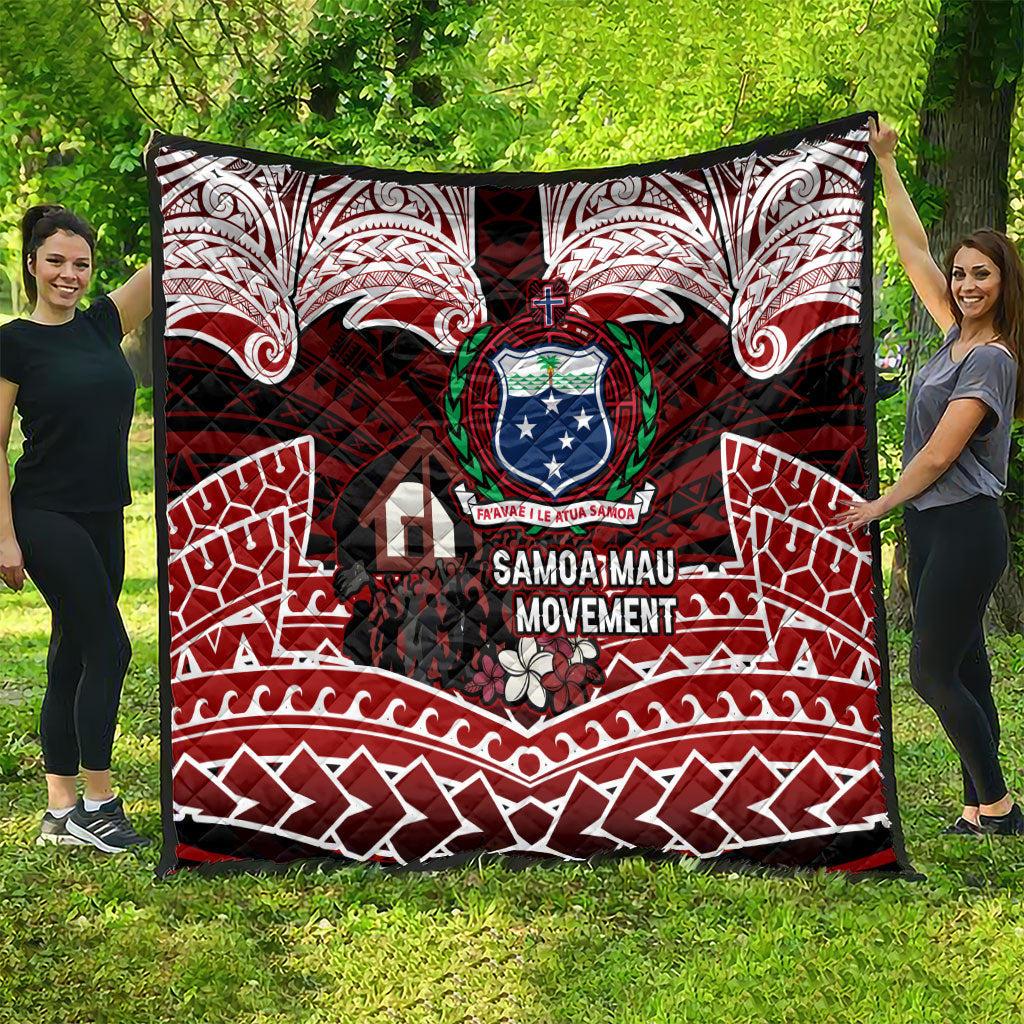Samoa Black Saturday Mau Movement Quilt Polynesian Tribal Pattern Coat Of Arms Graphic Art TS04 - Polynesian Pride