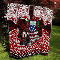Samoa Black Saturday Mau Movement Quilt Polynesian Tribal Pattern Coat Of Arms Graphic Art TS04 - Polynesian Pride