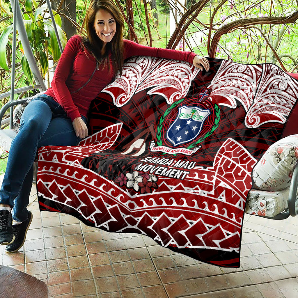 Samoa Black Saturday Mau Movement Quilt Polynesian Tribal Pattern Coat Of Arms Graphic Art TS04 - Polynesian Pride