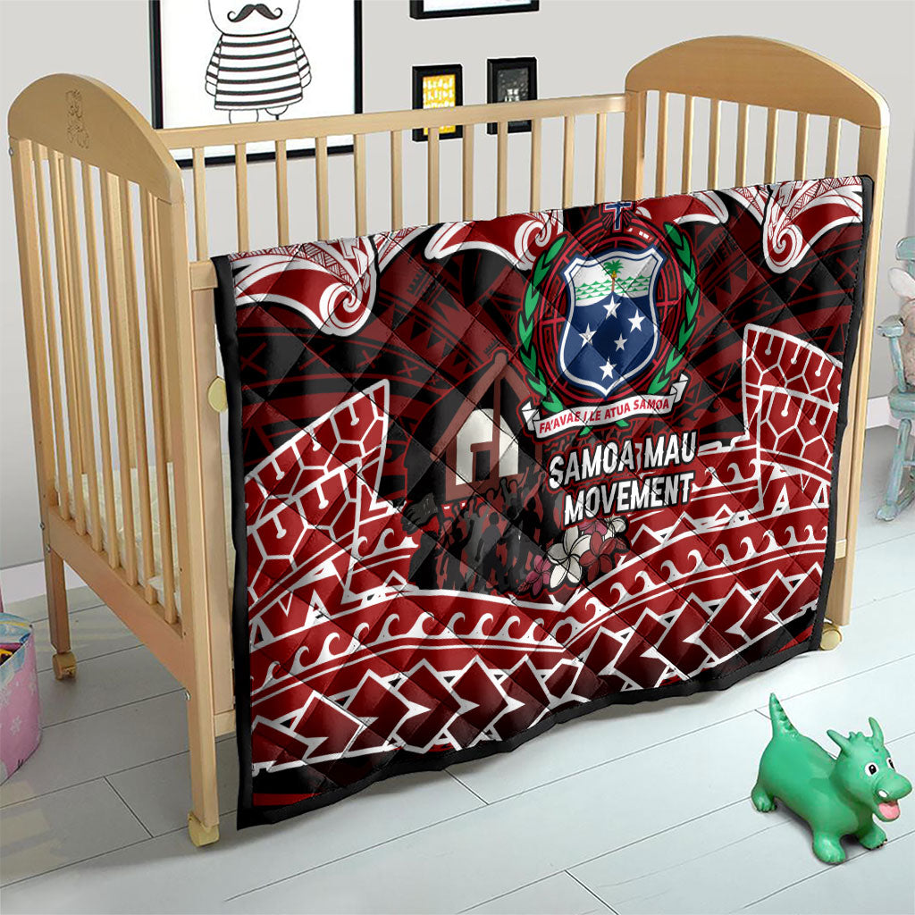 Samoa Black Saturday Mau Movement Quilt Polynesian Tribal Pattern Coat Of Arms Graphic Art TS04 - Polynesian Pride