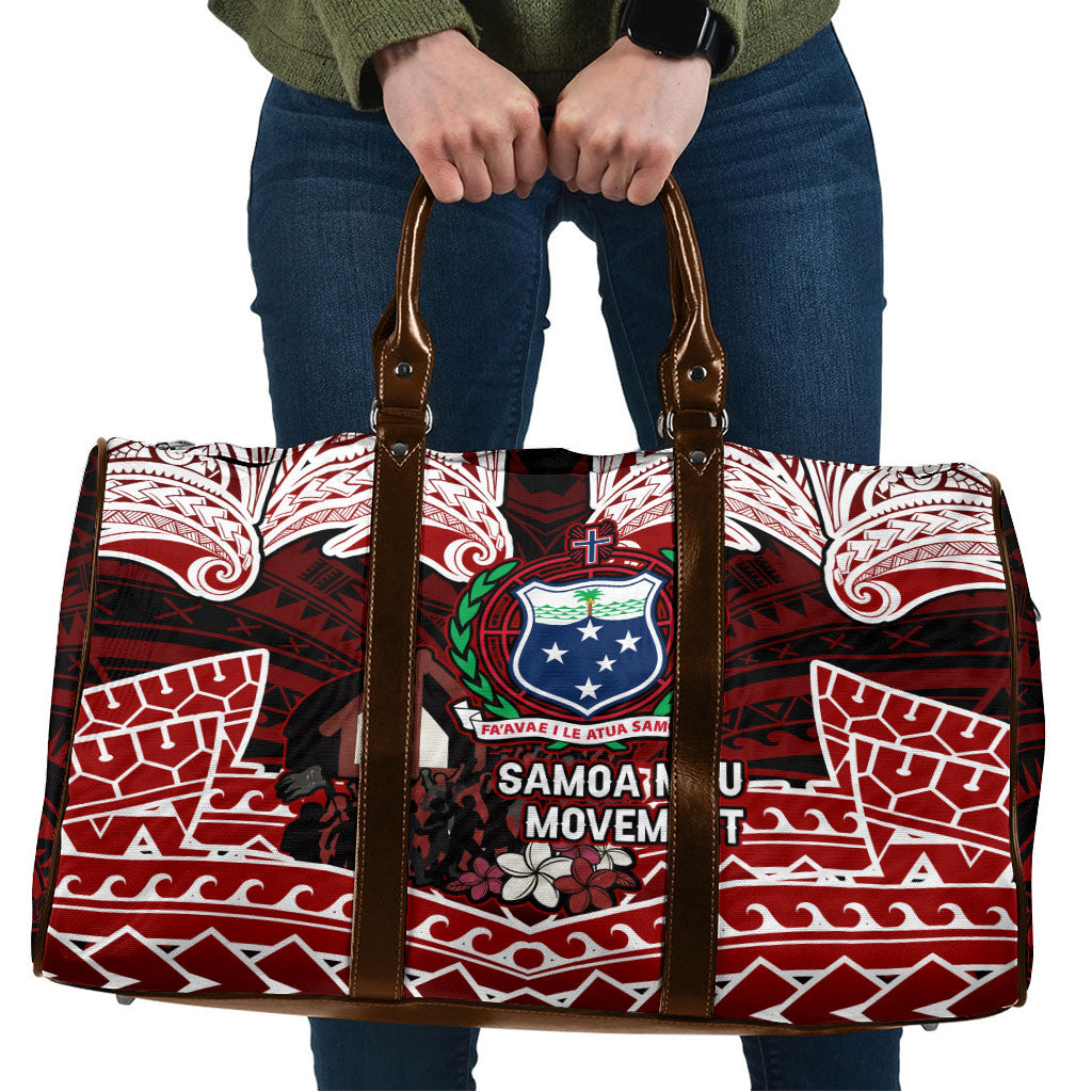 Samoa Black Saturday Mau Movement Travel Bag Polynesian Tribal Pattern Coat Of Arms Graphic Art