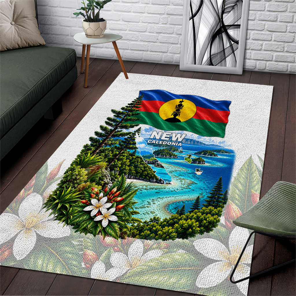 New Caledonia Kanak Flag Landscape Area Rug Tropical Island Nature Floral