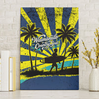 Waimanalo Oahu Hawaii Surfing Canvas Wall Art Tropical Beach Retro Sunburst Surfboard