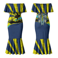 Waimanalo Oahu Hawaii Surfing Family Matching Mermaid Dress and Hawaiian Shirt Tropical Beach Retro Sunburst Surfboard