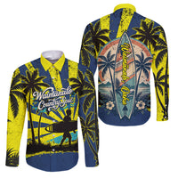 Waimanalo Oahu Hawaii Surfing Family Matching Summer Maxi Dress and Hawaiian Shirt Tropical Beach Retro Sunburst Surfboard