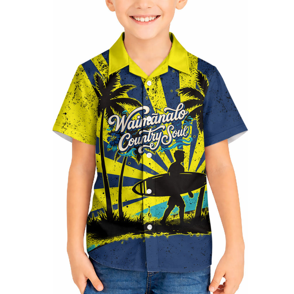 Waimanalo Oahu Hawaii Surfing Hawaiian Shirt Tropical Beach Retro Sunburst Surfboard