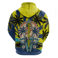 Waimanalo Oahu Hawaii Surfing Hoodie Tropical Beach Retro Sunburst Surfboard