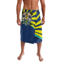 Waimanalo Oahu Hawaii Surfing Lavalava Tropical Beach Retro Sunburst Surfboard